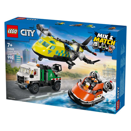 Lego City Great Vehicles 60505 remiks samolotu, pojazdu serwisowego i poduszkowca