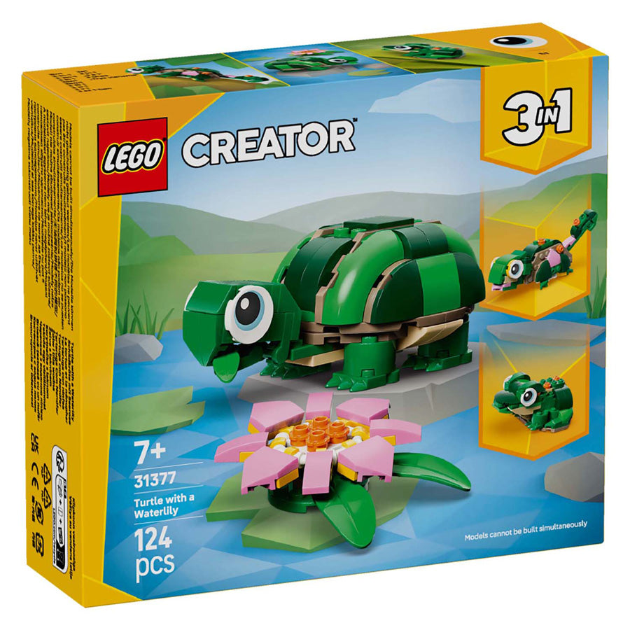 Lego® Creator Żółw 3 w 1 z lilią wodną - model zabawkowy - przekształcony w kameleona lub żabę - 31377