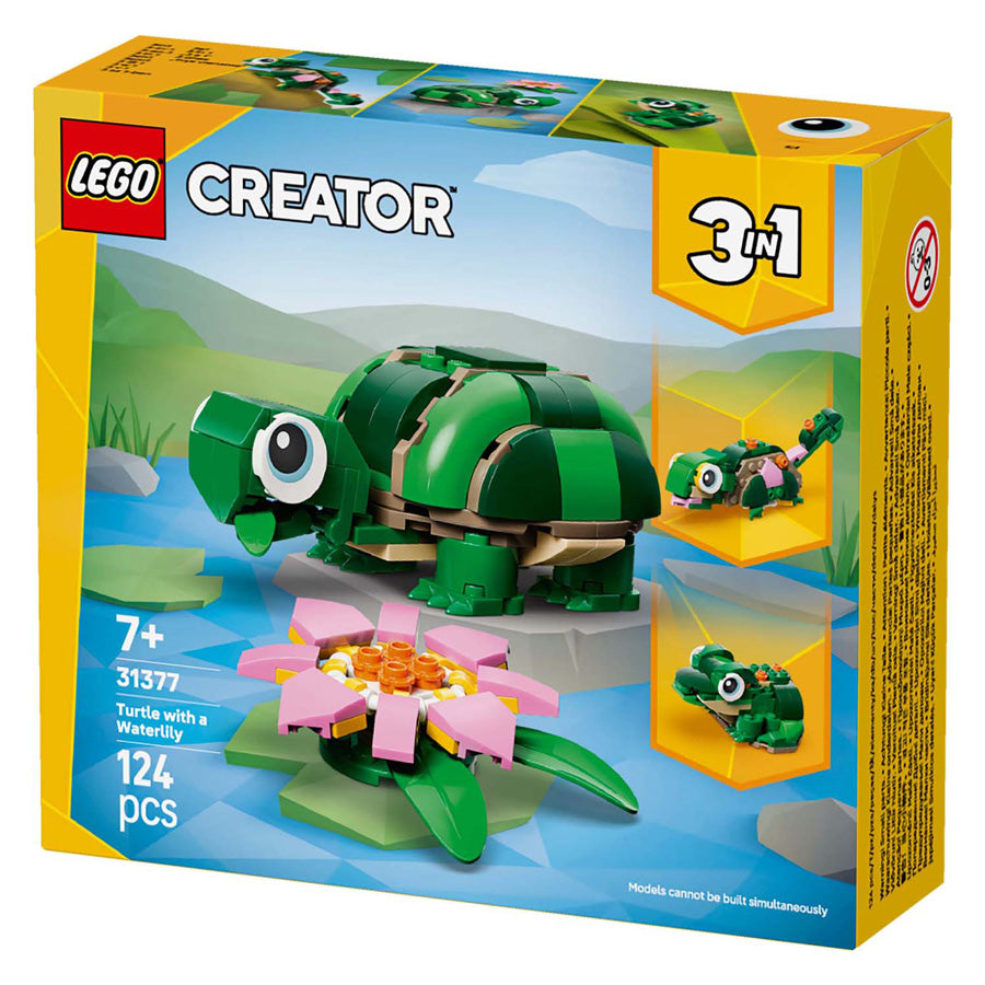 Lego® Creator Żółw 3 w 1 z lilią wodną - model zabawkowy - przekształcony w kameleona lub żabę - 31377