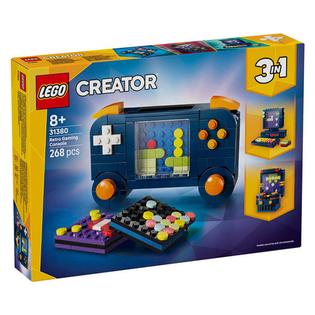 Model zabawkowy konsoli do gier retro 3w1 Lego® Creator - przekształcony w komputer stacjonarny lub automat do gier - 31380