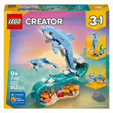 Lego® Creator Zwierzęta morskie 3 w 1: piękne delfiny - przebuduj na konika morskiego lub kraba - 31385