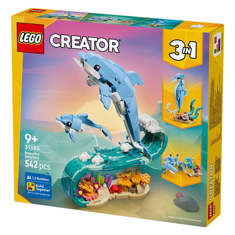 Lego® Creator Zwierzęta morskie 3 w 1: piękne delfiny - przebuduj na konika morskiego lub kraba - 31385