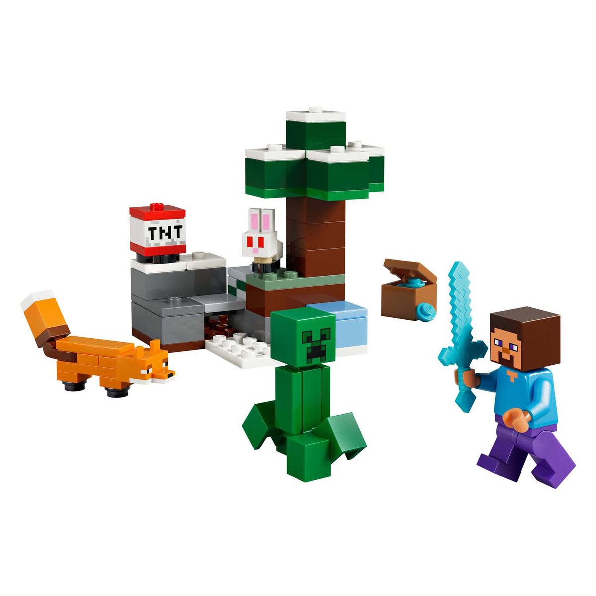 Zestaw LEGO Minecraft Przygoda Steve'a w Tajdze dla dzieci - 21583