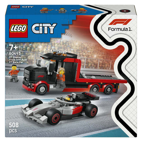 Lego® City F1® Ciężarówka ekspozycyjna z samochodem wyścigowym Audi F1® — 60493