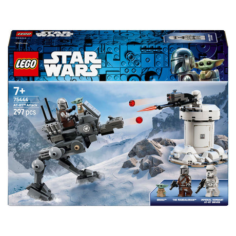Lego ® star wars™ at-rt™ atak – zestaw konstrukcyjny z minifigurką Mandalorianina™ i grogu™ – od 7 lat – 75444