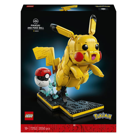 Zestaw do budowania Lego Pokémon Pikachu i Pokéball dla dorosłych i dekoracji wnętrz - 72152