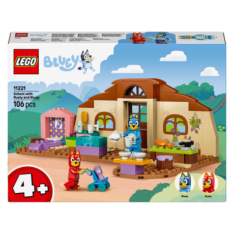 Lego niebieska szkoła z zardzewiałymi i niebieskimi zabawkami dla małych dzieci i przedszkolaków 11221