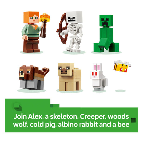 Zabawki LEGO Minecraft na pierwszą noc przygodowe dla dzieci i dekoracja pokoju dziecięcego 21593