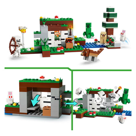 Zabawki LEGO Minecraft na pierwszą noc przygodowe dla dzieci i dekoracja pokoju dziecięcego 21593