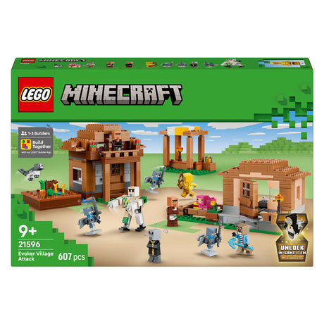Lego Minecraft Atak wioski przywoływacza dla dzieci z 11 figurkami z gry wideo 21596