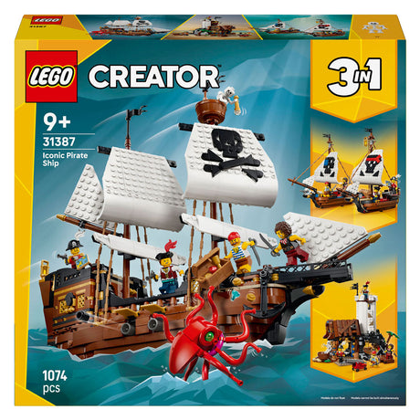 Lego Creator 3w1 klasyczny statek piracki, łódź piracka dla dzieci 31387