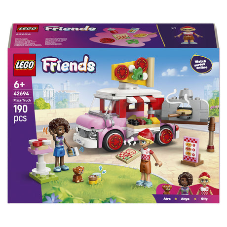 Zabawkowa ciężarówka z pizzą Lego Friends dla dzieci w wieku od 6 lat z 2 figurkami 42694