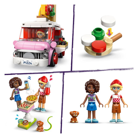 Zabawkowa ciężarówka z pizzą Lego Friends dla dzieci w wieku od 6 lat z 2 figurkami 42694