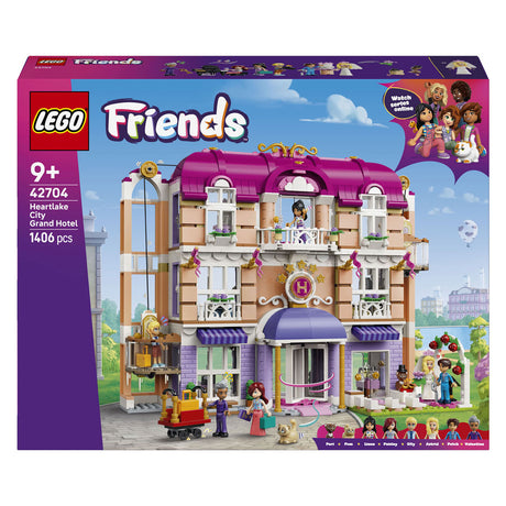 Zabawki Lego Friends Grand Hotel Heartlake City z figurkami zwierząt i lalkami 42704