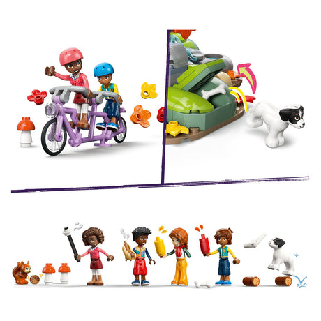Lego Friends Przytulna leśna chatka w jesiennych zabawkach z figurkami zwierząt i lalkami 42705