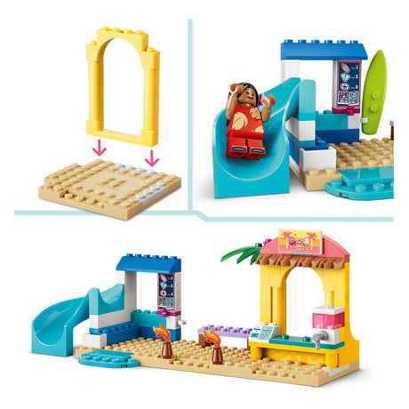 Lego ǀ Zabawa na plaży Disneya z Lilo i Stichem do zbudowania dla dzieci i dekoracjami 43280