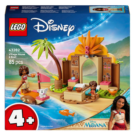 Lego ǀ Disney Vaiana wiejski dom i łódź do zbudowania dla dzieci z figurką zwierzątka 43282