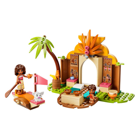 Lego ǀ Disney Vaiana wiejski dom i łódź do zbudowania dla dzieci z figurką zwierzątka 43282