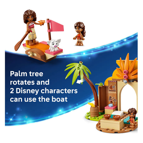 Lego ǀ Disney Vaiana wiejski dom i łódź do zbudowania dla dzieci z figurką zwierzątka 43282