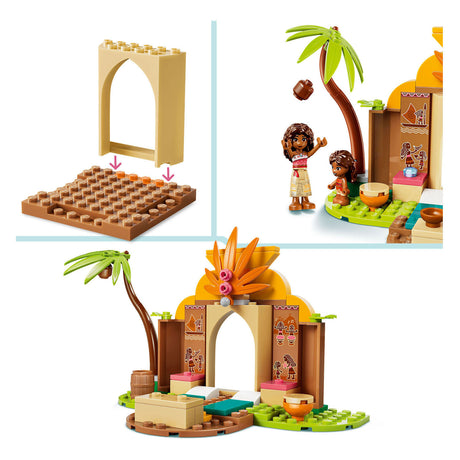 Lego ǀ Disney Vaiana wiejski dom i łódź do zbudowania dla dzieci z figurką zwierzątka 43282