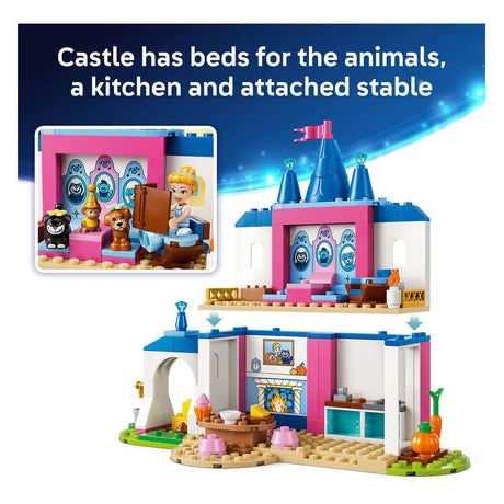 Lego ® ǀ Disney Zamek księżniczki Kopciuszka ze zwierzęcymi przyjaciółmi - Zabawki konstrukcyjne dla dzieci z Kopciuszkiem i 4 zwierzętami - 43283