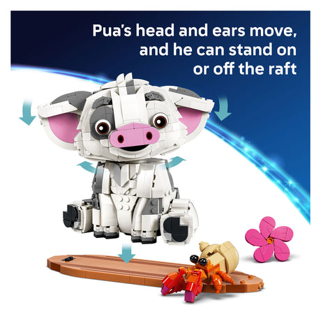 Lego ǀ disney vaiana pua zabawki zwierzątka do zbudowania dla dzieci i dekoracje 43292