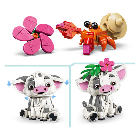 Lego ǀ disney vaiana pua zabawki zwierzątka do zbudowania dla dzieci i dekoracje 43292
