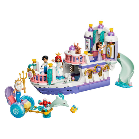 Lego ǀ Disney Księżniczka Ariel Zestaw do budowania królewskiej łodzi weselnej dla dzieci z 7 figurkami 43299