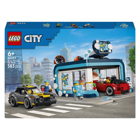 Zestaw LEGO City do zbudowania samochodu do myjni samochodowej dla dzieci od 6 lat 60497