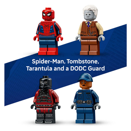 Zestaw LEGO® Marvel Spider-Man do zbudowania pościgu za transportem więziennym dla dzieci 76349