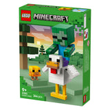 Lego ® minecraft® kipberijder bouwspeelgoed - gamingdecoratie met babyzombie, kip en kuiken - cadeautip voor jongens en meisjes vanaf 9 jaar - 21582