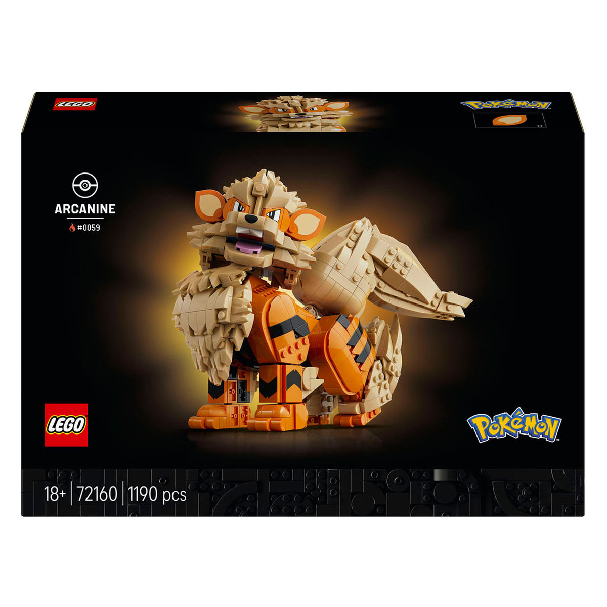 Lego pokémon arcanine pokémon dieren figuur bouwpakket voor volwassenen en woondecoratie 72160