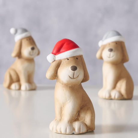 Boltze Home statua psa gładka h7,4 cm terakota brązowa