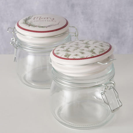 Domowy słoik do przechowywania Boltze Charlene 450 ml, wys. 11,5 cm, przezroczyste szkło