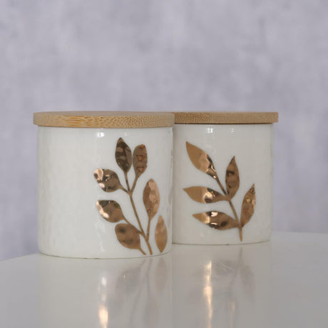 Boltze domowy słoik do przechowywania brantia porcelanowy bambus śr.5x5cm