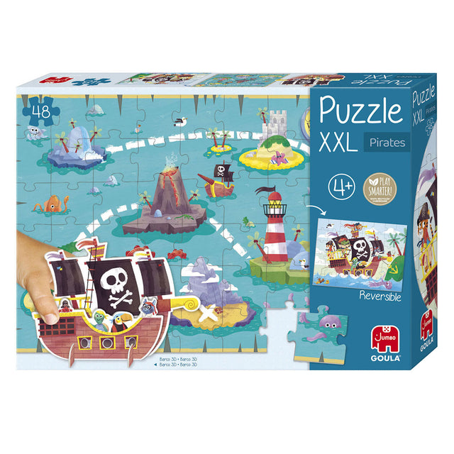 Puzzle dla dzieci Goula Dist XXL Łódź piracka 48 części