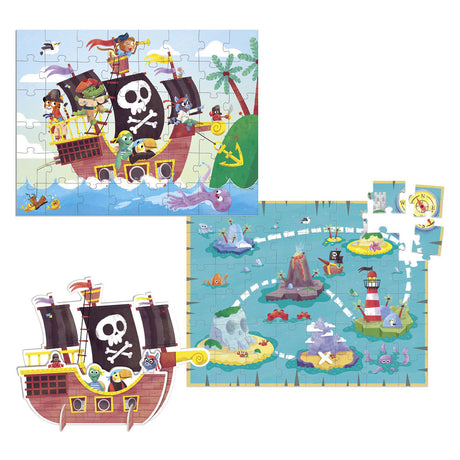 Puzzle dla dzieci Goula Dist XXL Łódź piracka 48 części