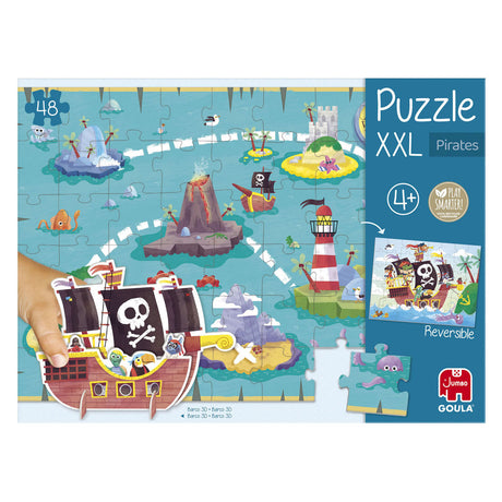 Puzzle dla dzieci Goula Dist XXL Łódź piracka 48 części