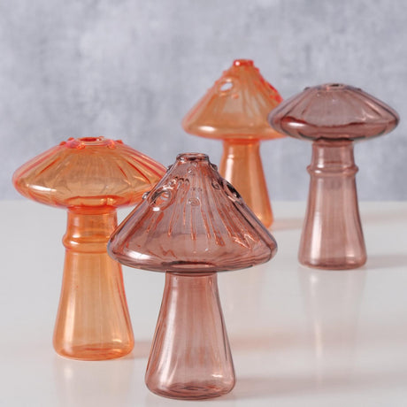 Boltze wazon domowy grzyb vinga szkło śr. 8x10,5cm brązowo-pomarańczowy