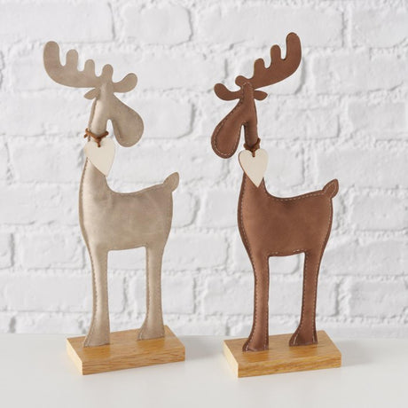 Boltze Home statua jelenia boona 11x5x27,5 cm tekstylny drewno kremowo-brązowy
