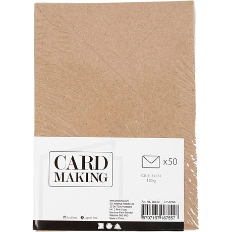 Firma Creativ https: www.cchobby.nl koperta-z recyklingu-rozmiar-koperta-11-5x16-cm-120-naturalny-50-sztuka-1-pudełko