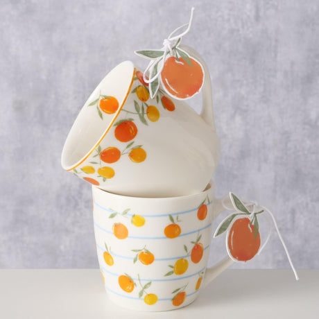 Kubek domowy Boltze pomarańczowy 250ml porcelanowy śr. 8x7,9cm w 2 wersjach