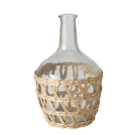 Wazon domowy Boltze Torino o średnicy 16x25,8 cm, wykonany ze szkła z trzciną cukrową