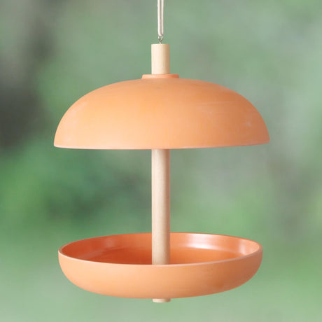 Domowy karmnik dla ptaków Boltze Giardino śr.21x29cm 200ml bambus, żywica poliestrowa i juta pomarańczowy