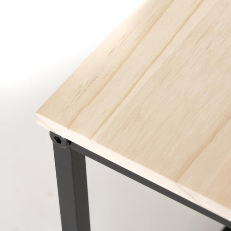 Stolik boczny Boltze Home Boras 2-częściowy, żelazo i drewno sosnowe, h35 i 40cm