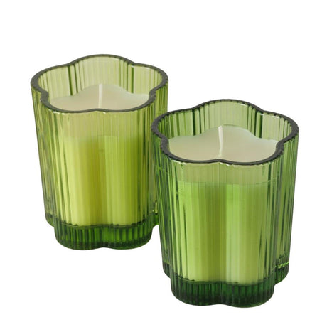 Boltze Home szklany słój na świecę w kształcie kwiatka fiona h 8,5 cm - gł. 7,4 cm