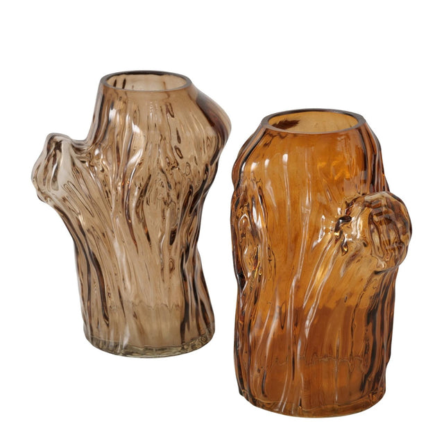 Wazon domowy Boltze Arbro brązowe szkło 11x9x14,7cm 2 różne kolory