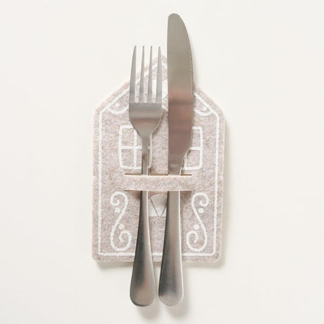 Torba na sztućce Boltze home imbirowo-beżowa, zestaw 4 sztuk 10,5x16,5 cm 2 różne