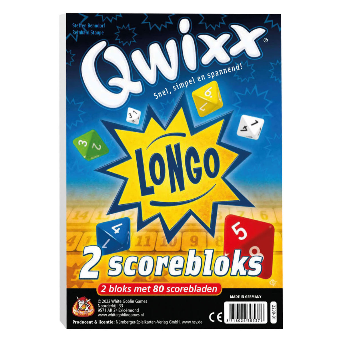 Gry White Goblin qwixx longo bloki (dodatkowe bloki punktacji)