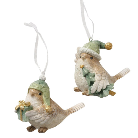 Boltze Home Świąteczny wisiorek ptak manu 7,5x7,5x7cm 2 różne kolory